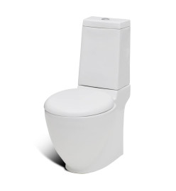 Ensemble de toilette et bidet sur pied Blanc Céramique