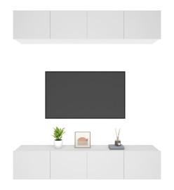 Meubles TV 4 pcs Blanc 80x30x30 cm Bois d'ingénierie