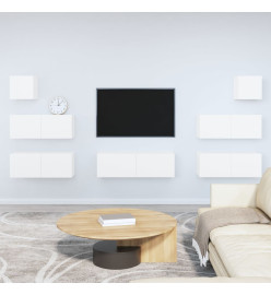 Ensemble de meubles TV 7 pcs Blanc Bois d'ingénierie