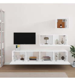 Ensemble de meubles TV 4 pcs Blanc Bois d'ingénierie