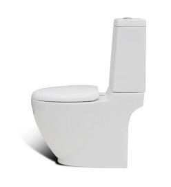 Ensemble de toilette et bidet sur pied Blanc Céramique