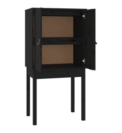 Buffet haut Noir 60x40x120 cm Bois massif de pin