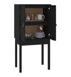 Buffet haut Noir 60x40x120 cm Bois massif de pin