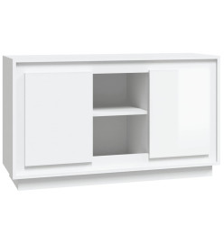 Buffet blanc brillant 102x35x60 cm bois d'ingénierie