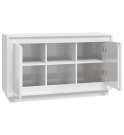 Buffet blanc brillant 102x35x60 cm bois d'ingénierie