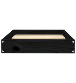 Lit pour chien Noir 61,5x49x9 cm Bois de pin solide