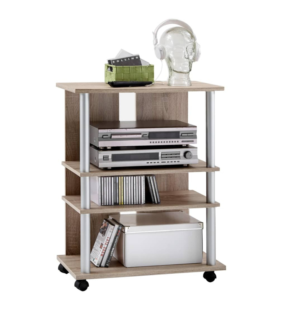 FMD Meuble TV/Hi-Fi avec 3 compartiments 65x40x79,2 cm Chêne