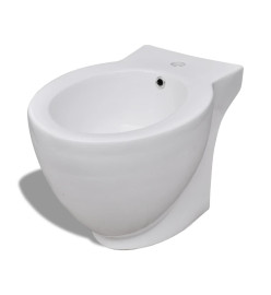 Ensemble de toilette et bidet sur pied Blanc Céramique