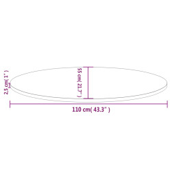 Dessus de table 110x55x2,5 cm bois de pin massif ovale