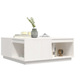 Table basse Blanc 100x101x40,5 cm Bois massif de pin