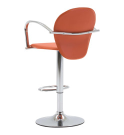 Tabourets de bar avec accoudoir lot de 2 orange similicuir