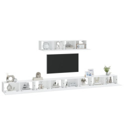 Ensemble de meubles TV 6 pcs Blanc Bois d'ingénierie