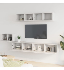 Ensemble de meubles TV 5 pcs Blanc Bois d'ingénierie