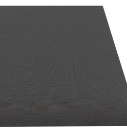 Panneaux muraux 12 pcs Gris foncé 60x15 cm Tissu 1,08 m²