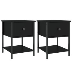 Tables de chevet 2 pcs noir 34x35,5x45 cm bois d'ingénierie