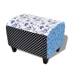 Repose-pied Design avec patchwork Bleu et blanc