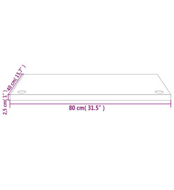 Dessus de bureau 80x40x2,5 cm bois massif de pin