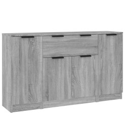 Buffets 3 pcs Sonoma gris Bois d'ingénierie