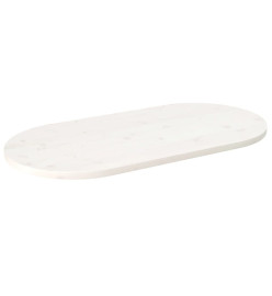 Dessus de table blanc 90x45x2,5 cm bois de pin massif ovale