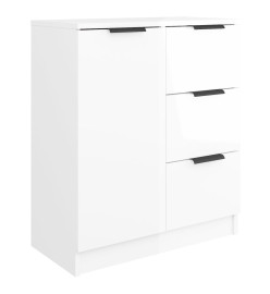 Buffet Blanc brillant 60x30x70 cm Bois d'ingénierie