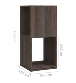 Armoire rotative Gris et chêne 34,5x34,5x75,5 cm Aggloméré