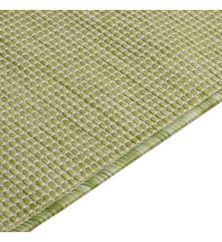 Tapis à tissage plat d'extérieur 140x200 cm Vert