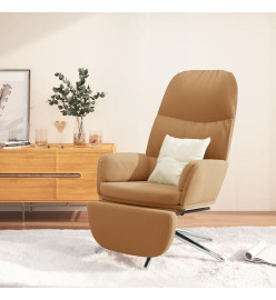 Chaise de relaxation avec repose-pied Taupe Similicuir daim