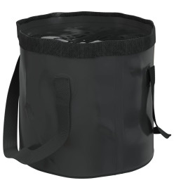 Seaux pliables 2 pcs noir 30 L PVC