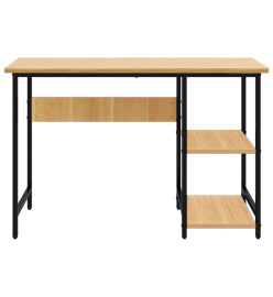 Bureau d'ordinateur Noir/chêne clair 105x55x72 cm MDF et métal