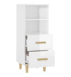 Buffet Blanc brillant 34,5x34x90 cm Bois d'ingénierie