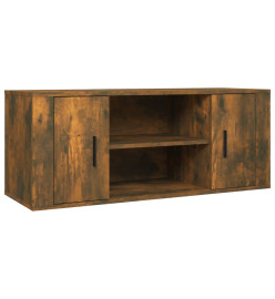 Meuble TV Chêne fumé 100x35x40 cm Bois d'ingénierie