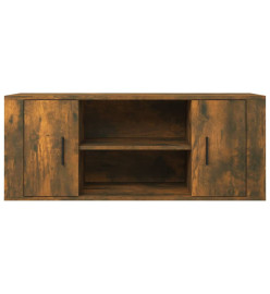 Meuble TV Chêne fumé 100x35x40 cm Bois d'ingénierie