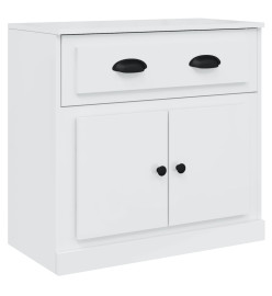 Buffets 3 pcs blanc brillant bois d'ingénierie