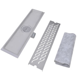 Drain de douche linéaire 530 x 140 mm acier inoxydable