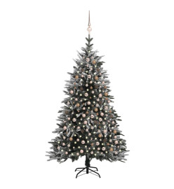 Sapin de Noël artificiel LED et flocons de neige 210 cm PVC PE