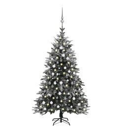 Sapin de Noël artificiel LED et flocons de neige 210 cm PVC PE