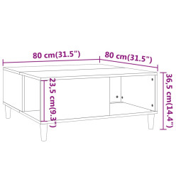 Table basse sonoma gris 80x80x36,5 cm bois d'ingénierie