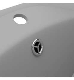 Lavabo ovale à trop-plein Gris clair mat 58,5x39 cm Céramique