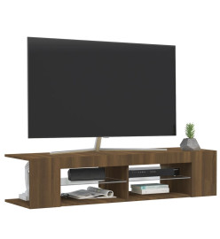 Meuble TV avec lumières LED chêne marron 135x39x30 cm