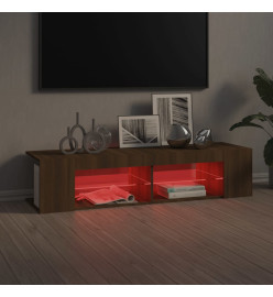 Meuble TV avec lumières LED chêne marron 135x39x30 cm