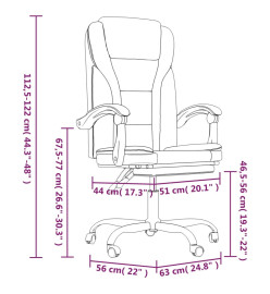 Fauteuil inclinable de bureau Gris Similicuir