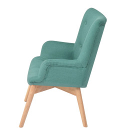 Fauteuil avec repose-pied Vert Tissu