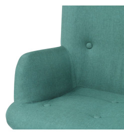 Fauteuil avec repose-pied Vert Tissu