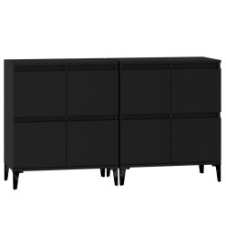 Buffets 2 pcs noir 60x35x70 cm bois d'ingénierie