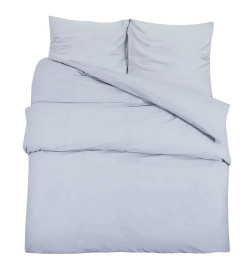 Ensemble de housse de couette Gris 140x200 cm Coton