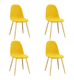 Chaises à manger lot de 4 Jaune moutarde Velours