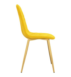 Chaises à manger lot de 4 Jaune moutarde Velours