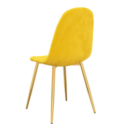 Chaises à manger lot de 4 Jaune moutarde Velours