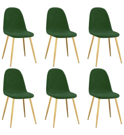 Chaises à manger lot de 6 vert foncé velours