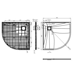 Receveur de douche SMC Noir 90x90 cm